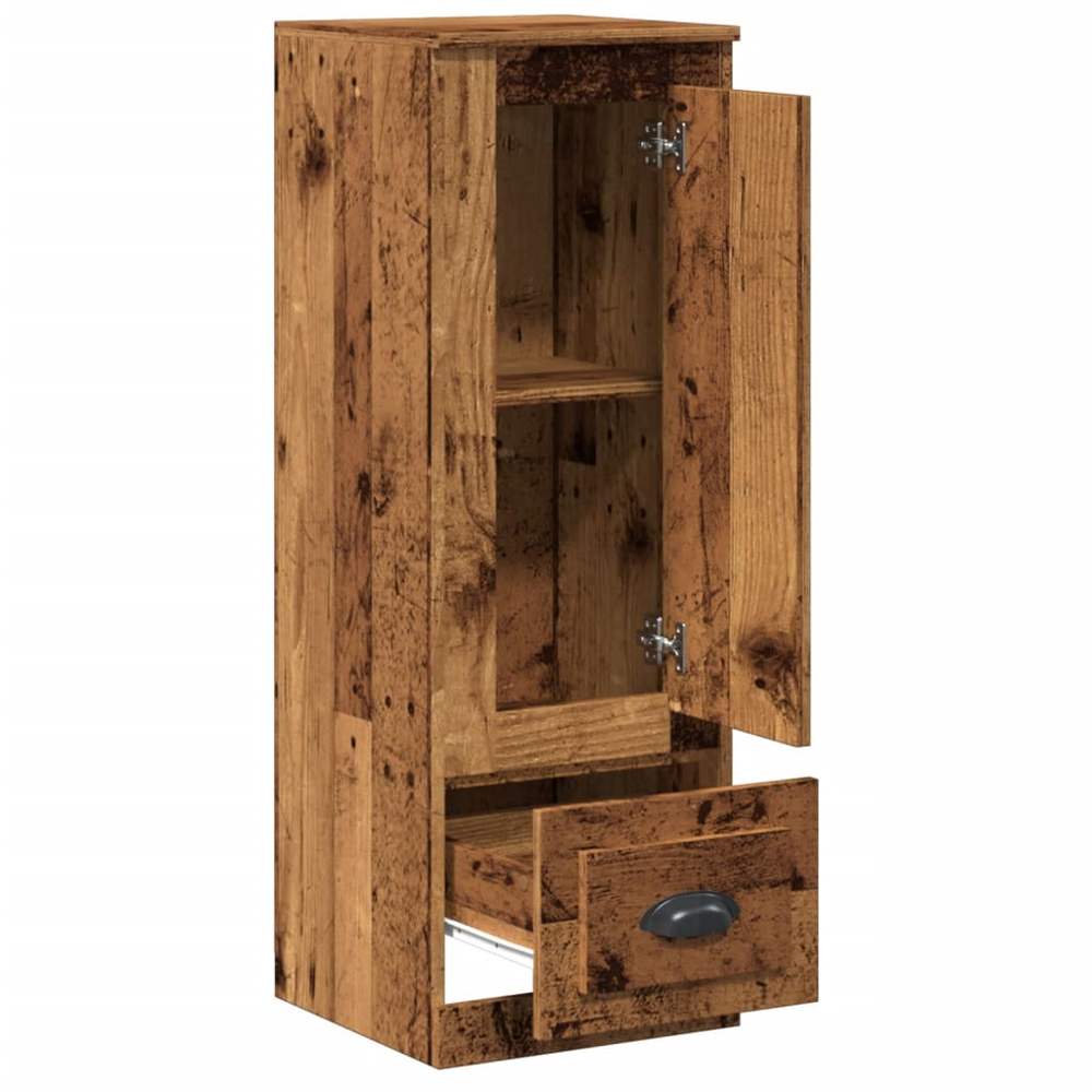vidaXL Single Door Single Drawer Old Wood Highboard Image 4