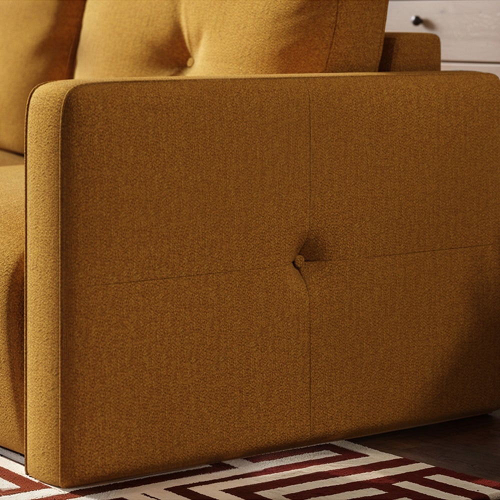 Solace+Co Wilfie 3 Seater Mustard Chenille Sofa Image 4