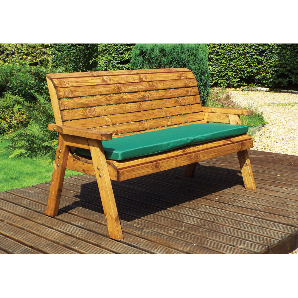 Charles Taylor 3 Seater Winchester Bench with Green Cushions Image 7