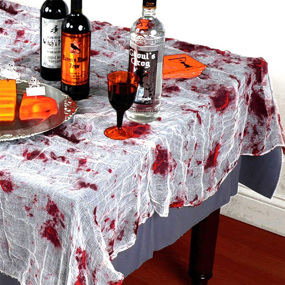 Shatchi Halloween Blood-Stained Tablecloth 4 Pack Image 5