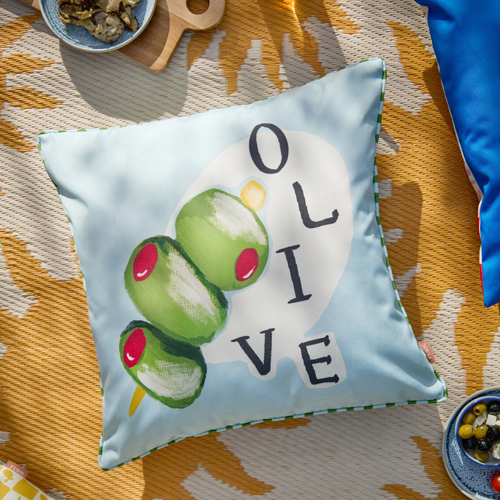 Furn Mediterranean Green Olive Reversible Cushion 45 x 45cm Image 2