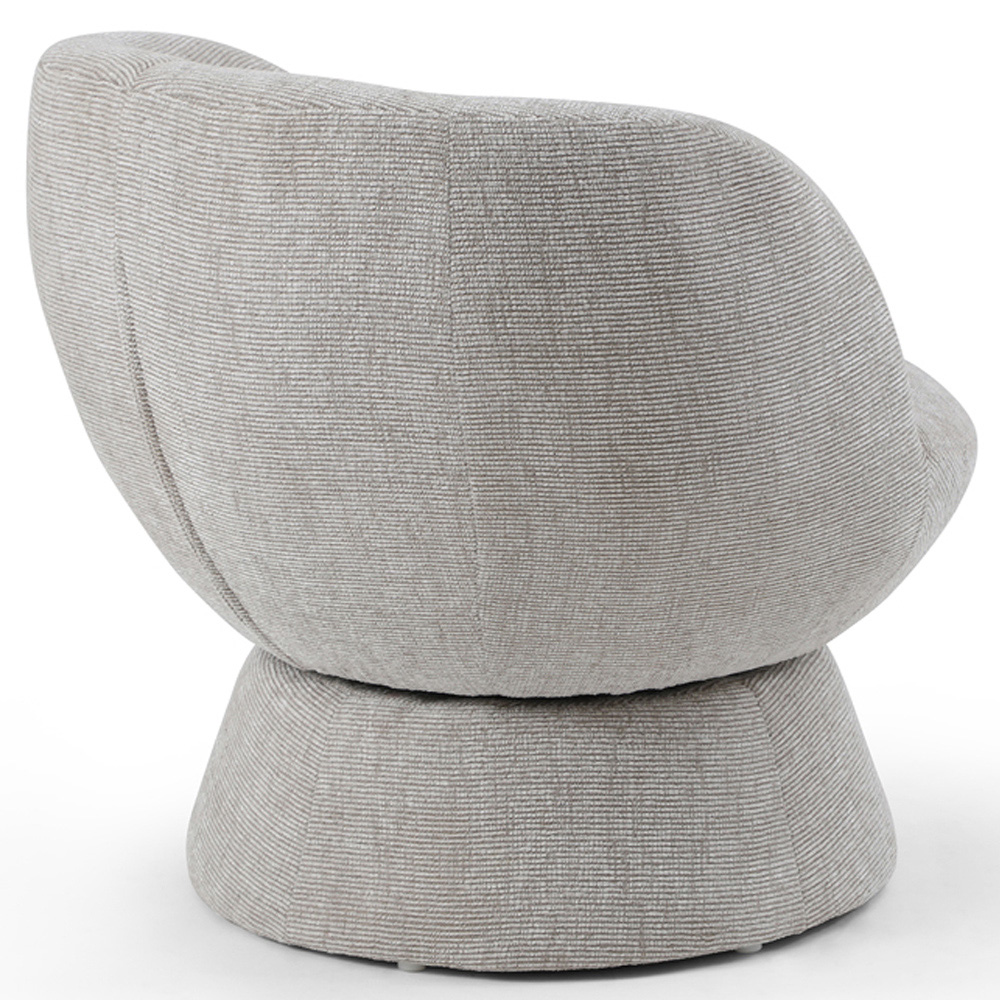 Tom Natural Woven Chenille Swivel Accent Tub Chair Image 5