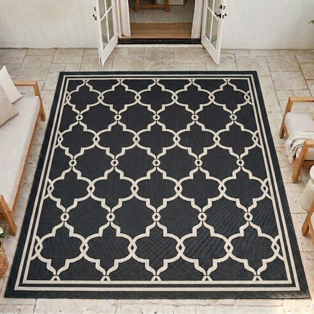 Portland Rugstyle Black Spanish Tile Rug 120 x 170cm Image 1