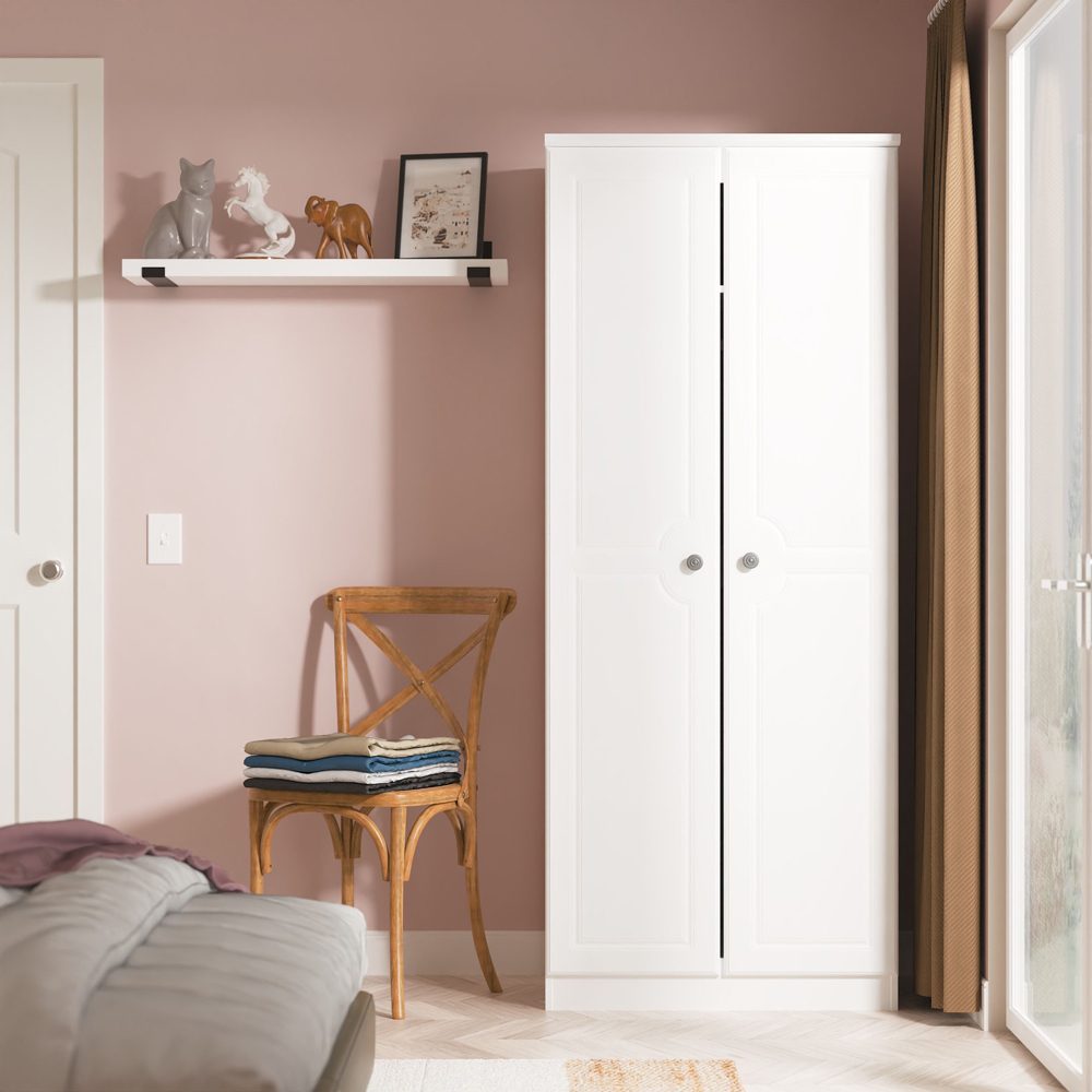 Crowndale Pembroke 2 Door Matt White Wardrobe Ready Assembled Image 8