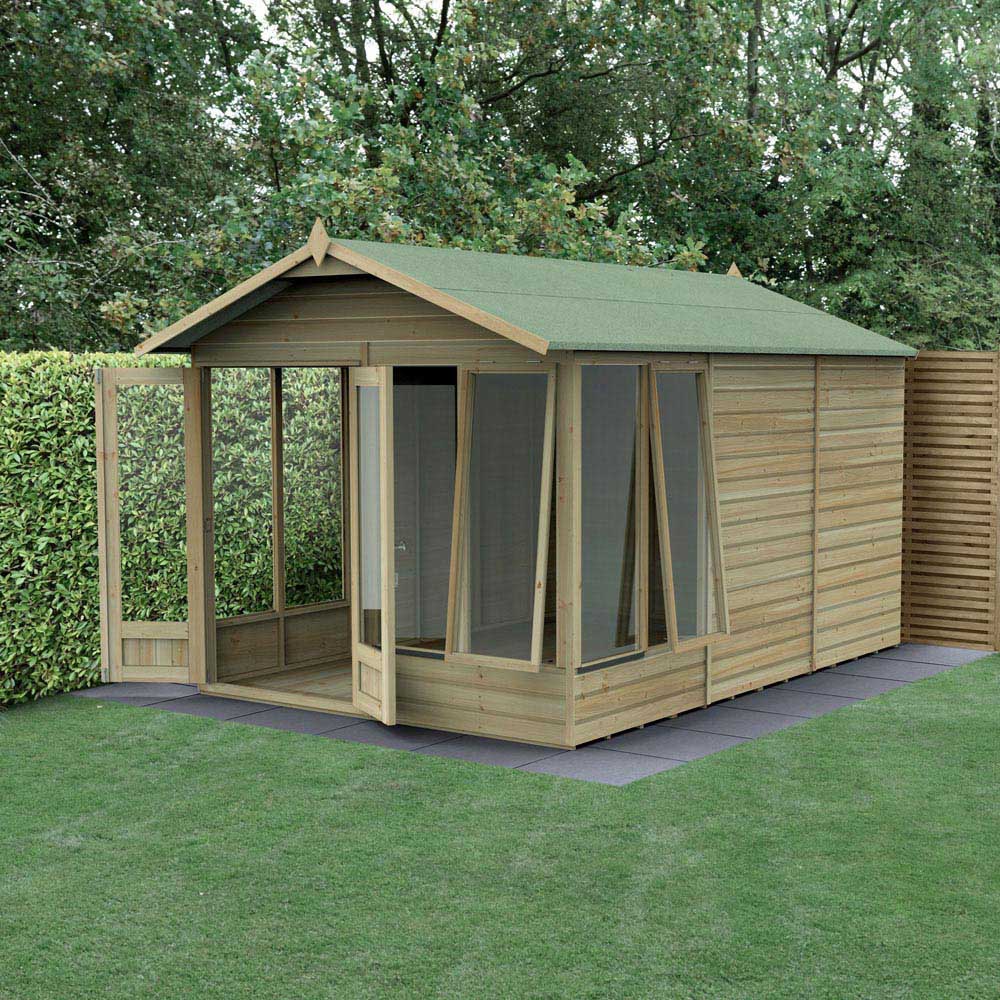 Forest Garden Beckwood 8 x 12ft 3 Opening Shiplap Apex Summerhouse Image 2
