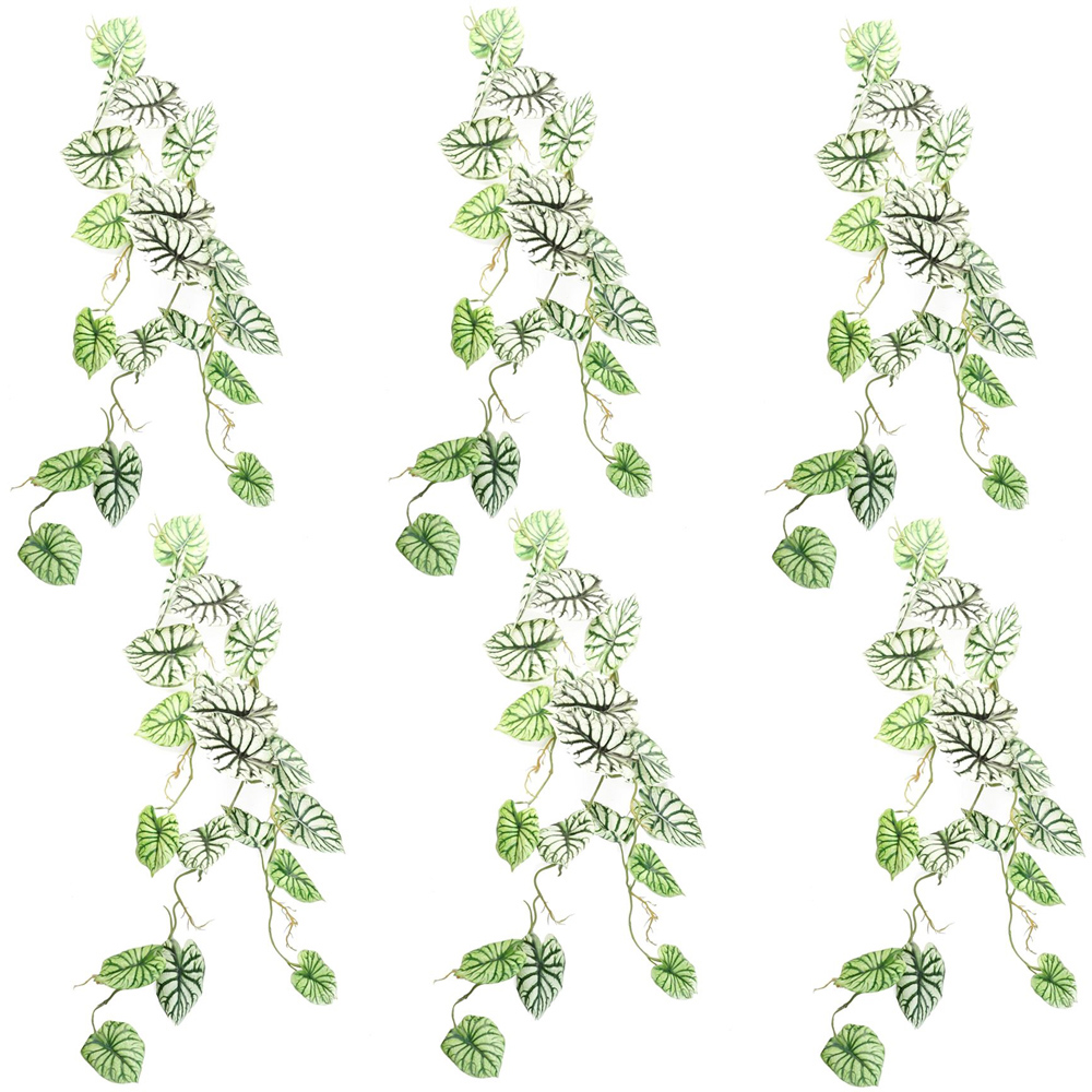 Leaf Light Green Trailing Alocasia Dragon Scale Hanging Artificial Plant 4ft 6 Pack Image 1