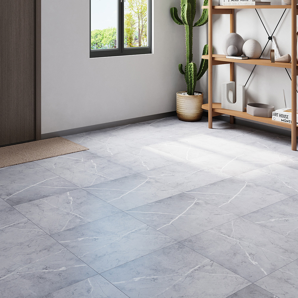 Living and Home Realistic Stone Texture Greyish White PVC Self Adhesive Flooring 14 Pack Image 7