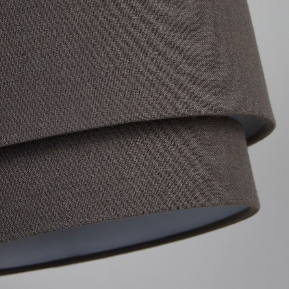 Lighting Collection Underwood 2-Tier Charcoal Grey Linen Ceiling Shade 20cm Image 4