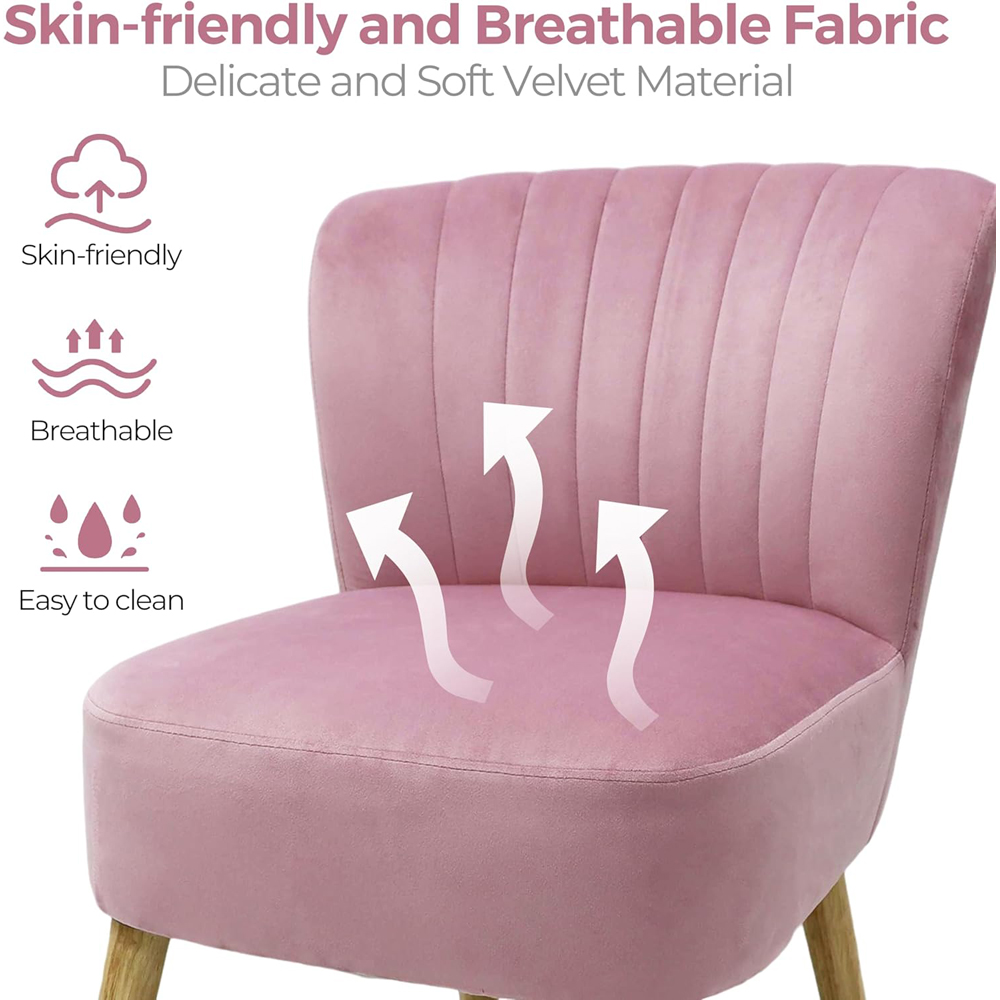 Alivio Pink Breathable Fabric Ergonomic Accent Chair Image 8