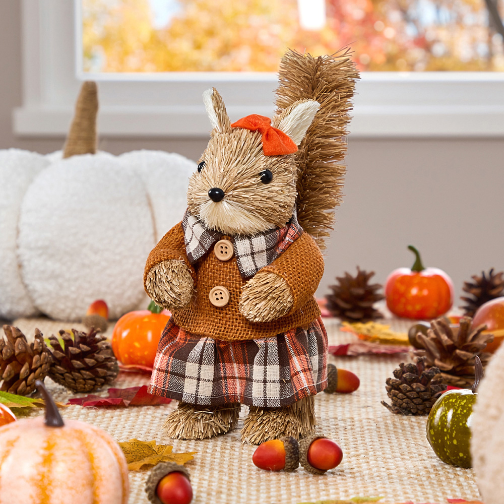 Benross Anika Mrs Squirrel Straw Decor 19cm Image 2