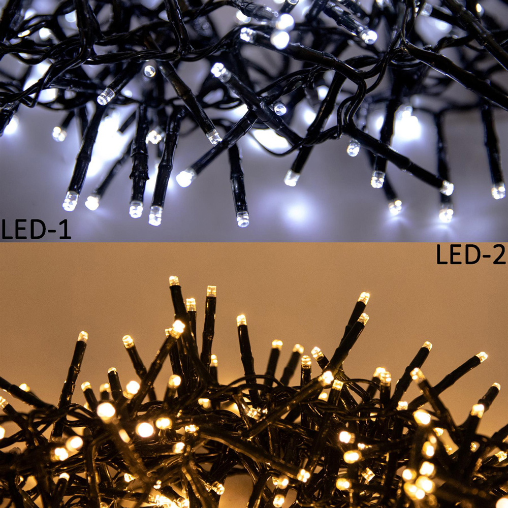Shatchi 1920 Warm and Cool White Multifunction LED Christmas Tree Cluster Lights Image 3