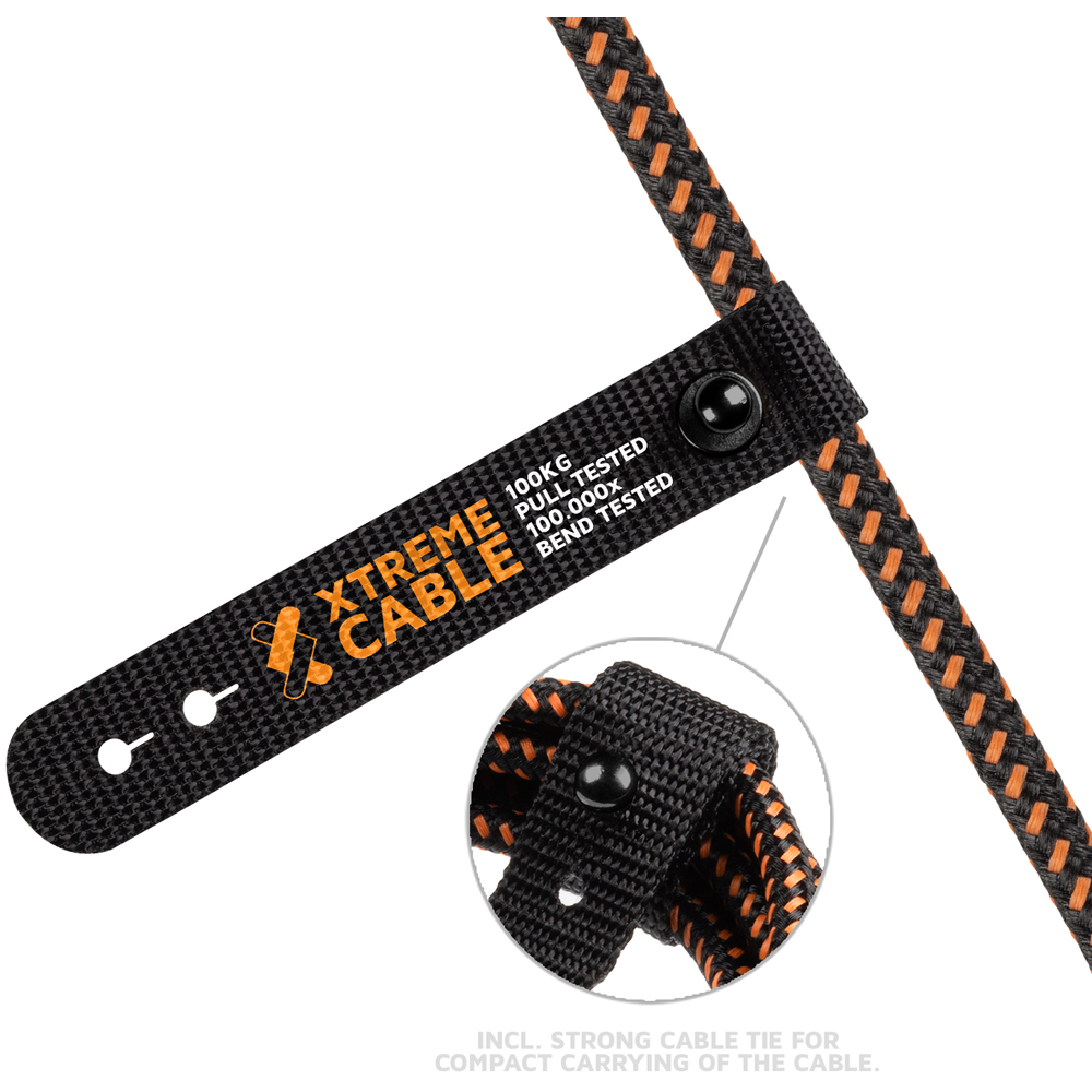 Xtorm Xtreme Black and Orange USB-C to Lightning Cable 1.5m Image 4