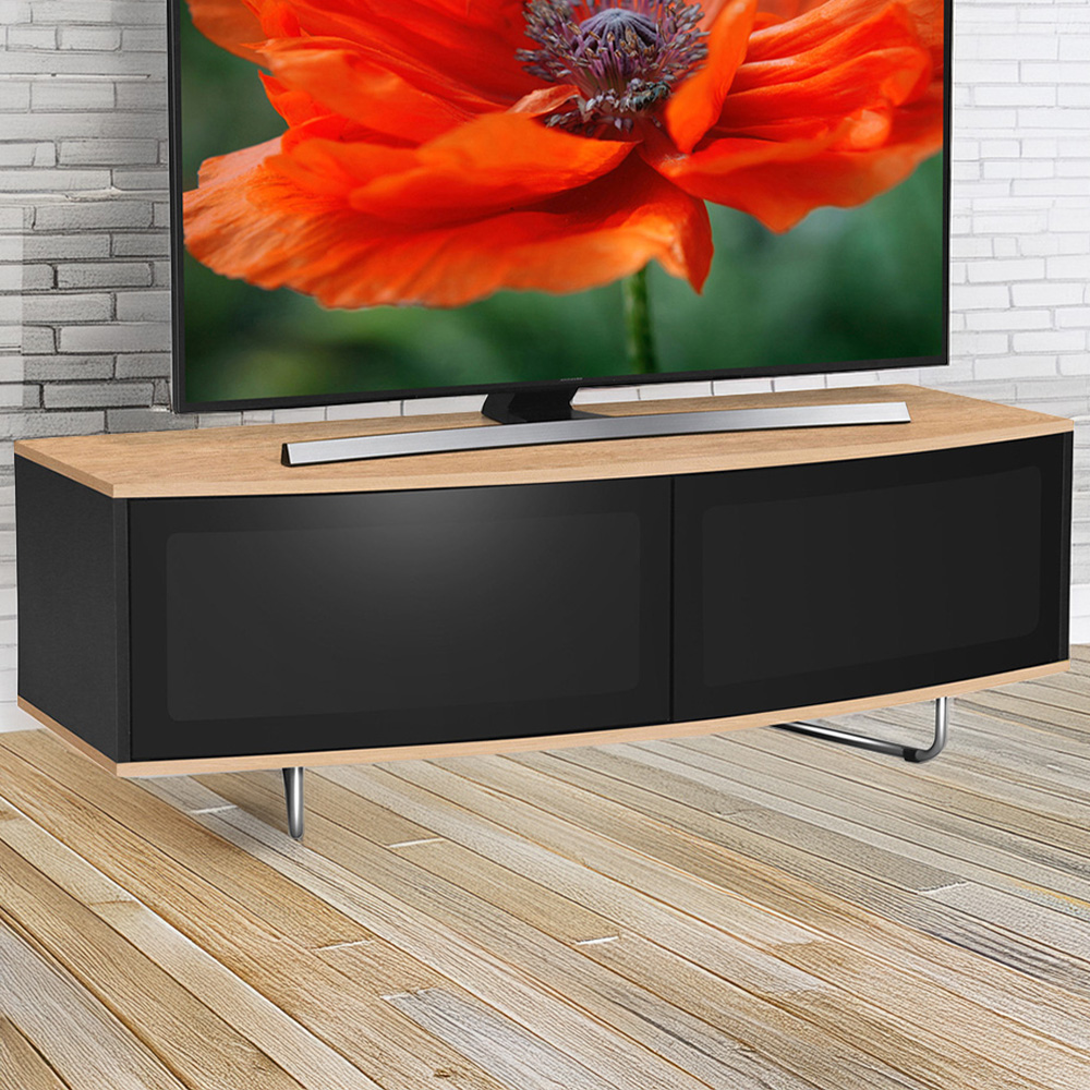 Centurion Supports Caru Gloss Black 2 Door TV Unit Image 1