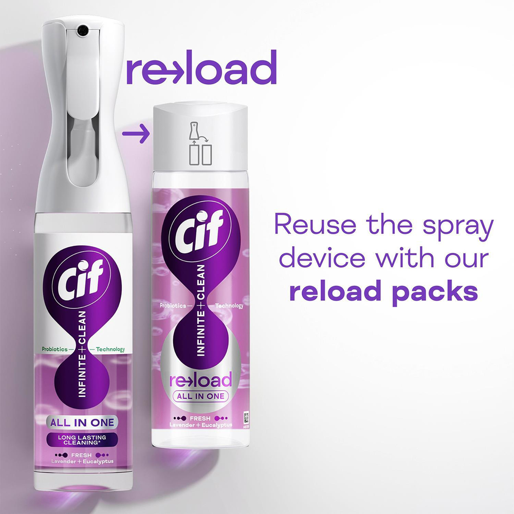 Cif Infinite Clean All in One Lavender and Eucalyptus Cleaner Spray 280ml 6 Pack Image 6