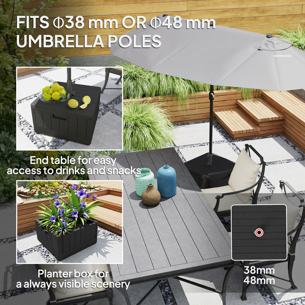 Outsunny Black Fillable Parasol Base Image 4