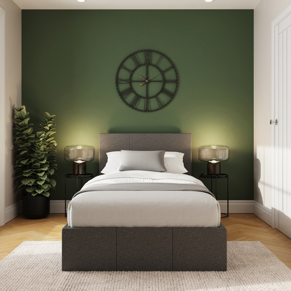 GFW Single Grey Hopsack Fabric End Lift Ottoman Bed with Bonnell Mattress Image 8