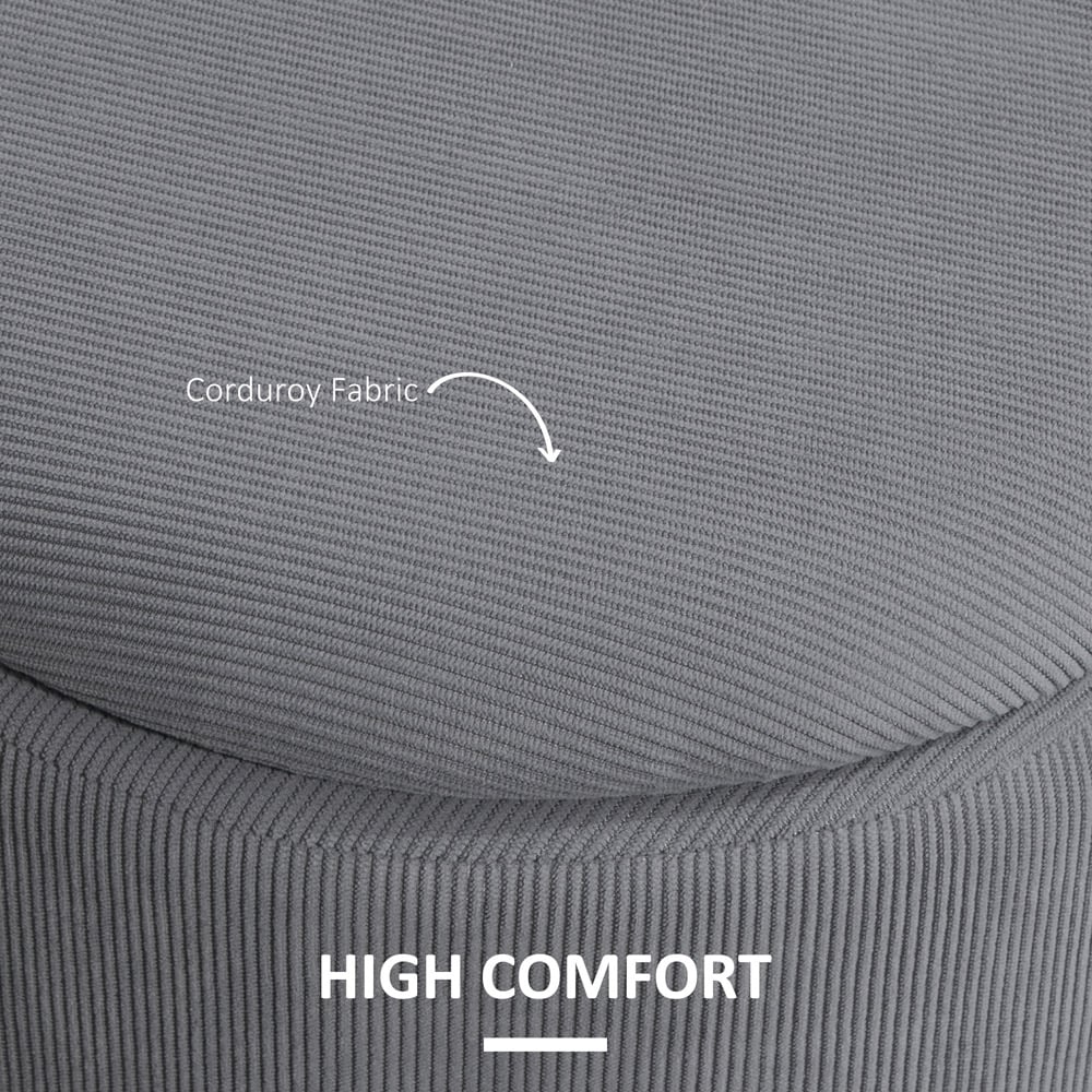 HOMCOM Corduroy Ottoman Footstool Set of 2 Image 7