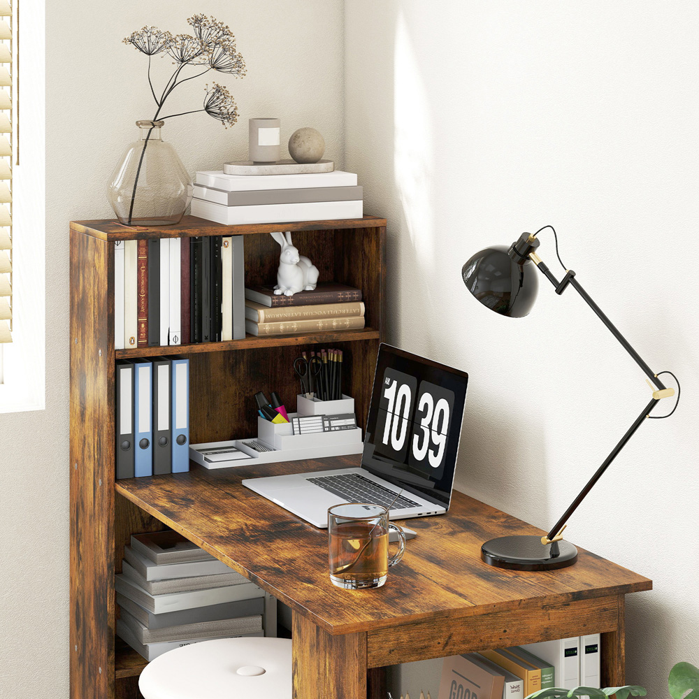 HOMCOM 6 Shelf Computer Desk Brown Image 8