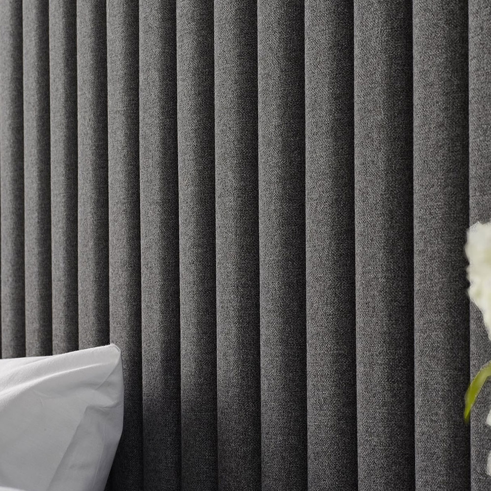 Aspire Furniture Catherine Lansfield Soho Super King Charcoal Saxon Twill Headboard Image 4