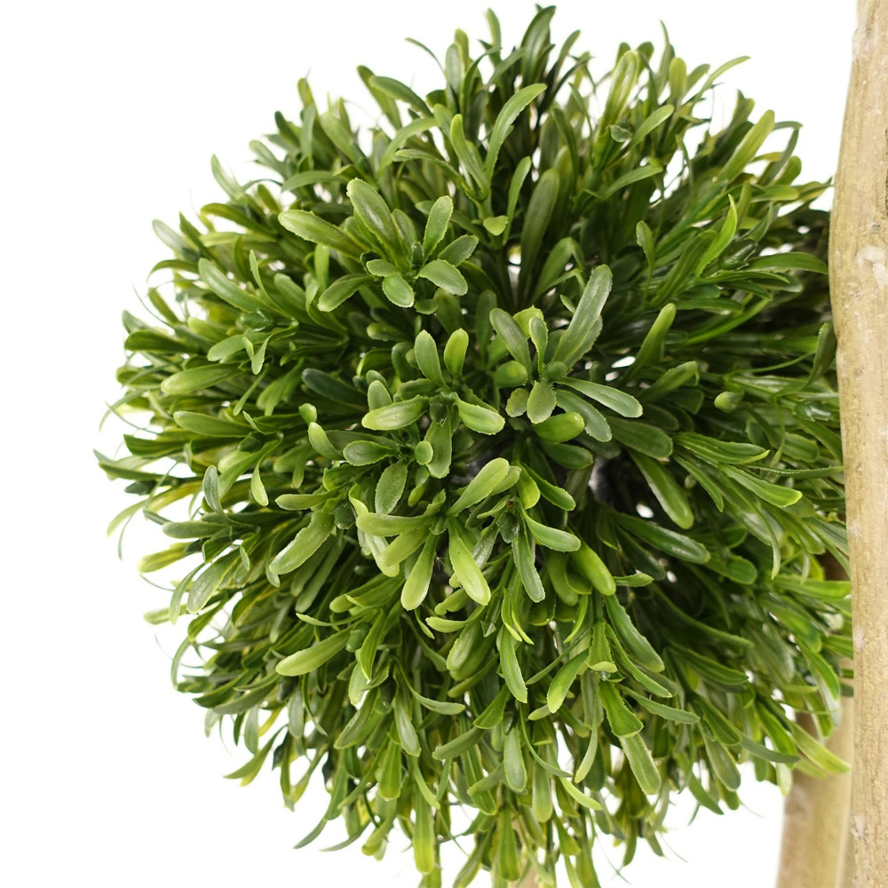 Leaf Balls Topiary Artificial Tree with Natural Trunk in Pot 4ft 2 Pack Image 3