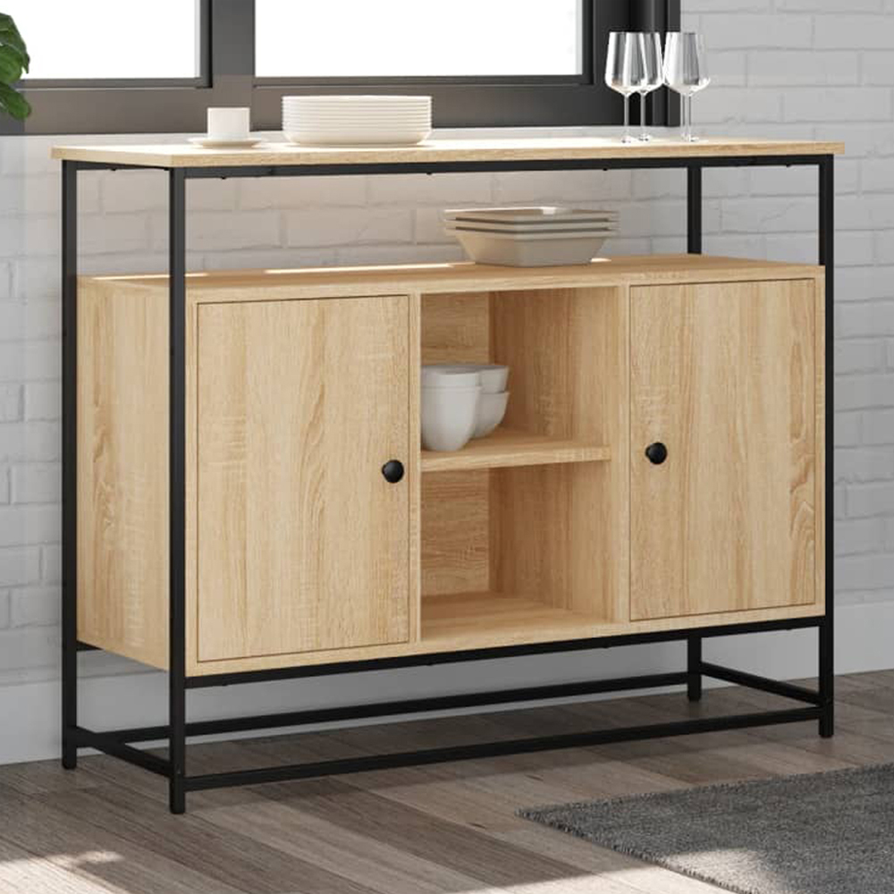 vidaXL 2 Door 3 Shelf Sonoma Oak Sideboard Image 1