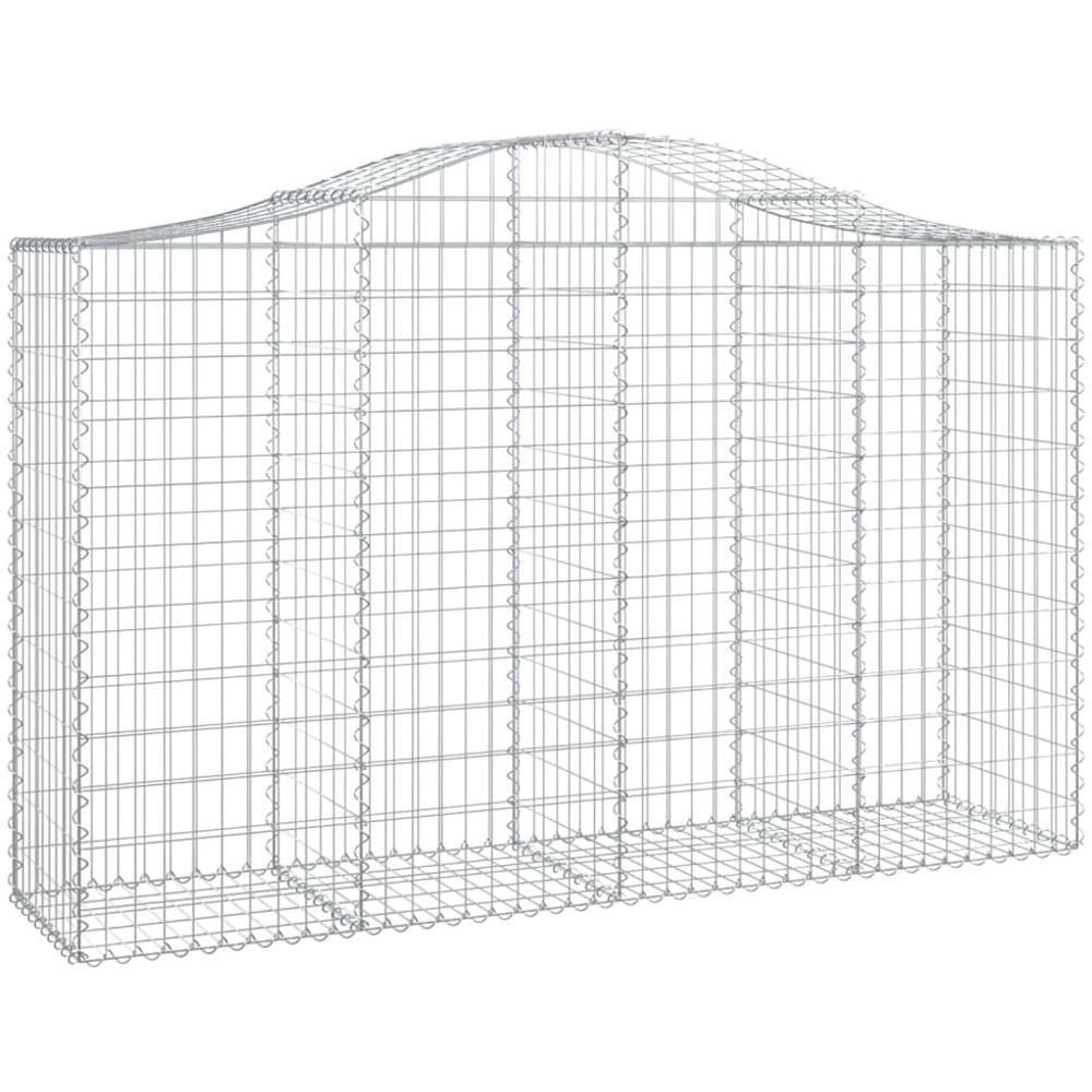 vidaXL Silver Galvanised Iron Gabion Basket 200 x 50 x 120/140cm 6 Pack Image 1