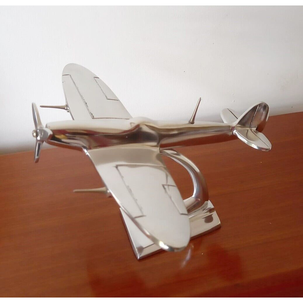 Inspirational Gifting Polished Aluminium RAF Spitfire Aeroplane Home Ornament 17cm Image 3