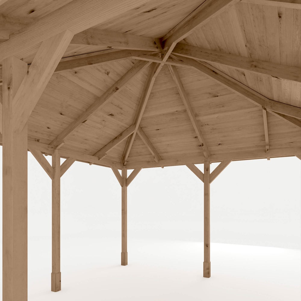 Mercia 4 x 4m Pressure Treated Traditional Gazebo Image 4