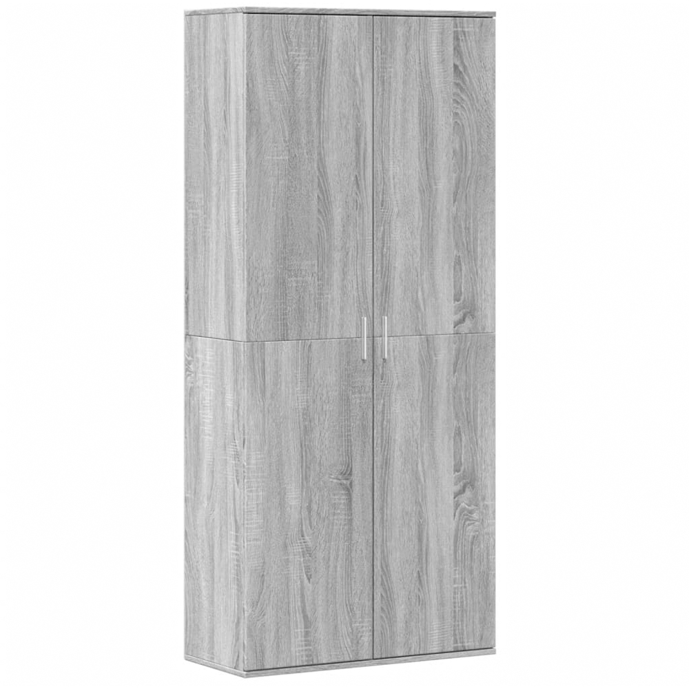 vidaXL 2 Door Grey Sonoma Oak High Cabinet Image 2