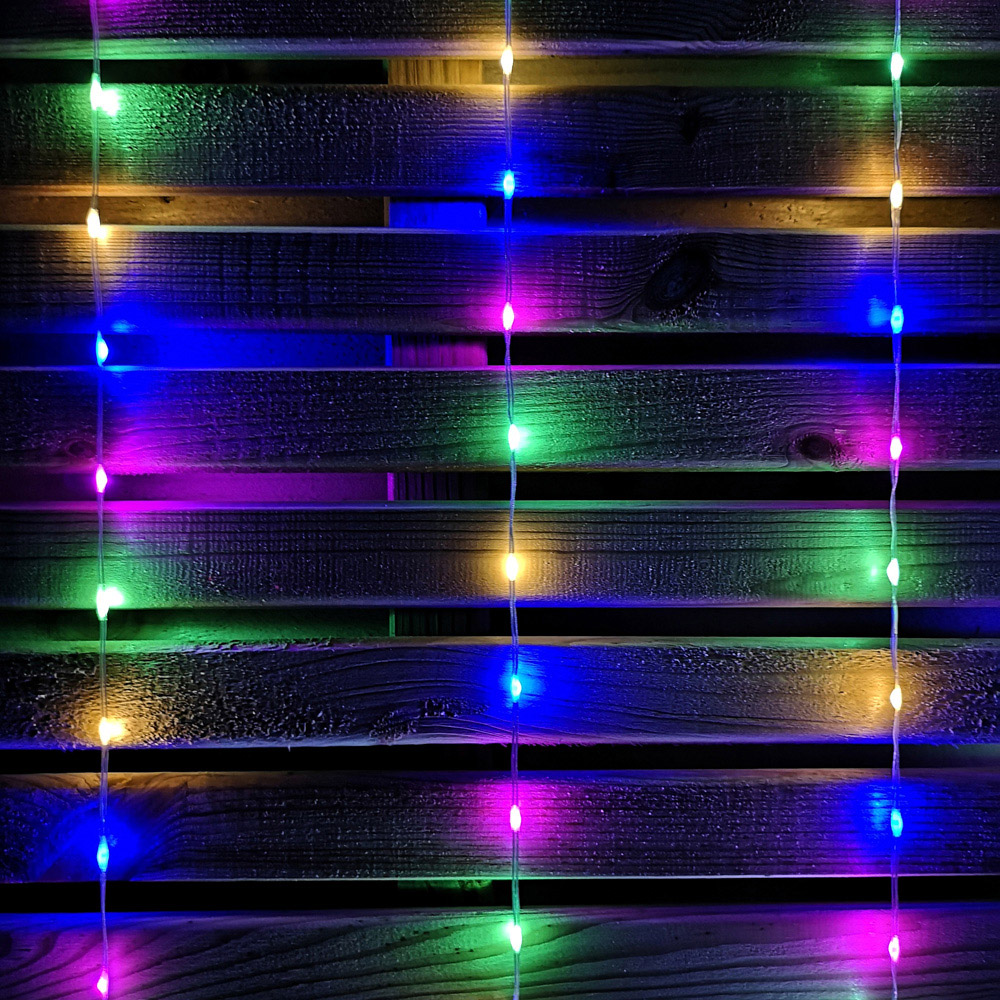 Samuel Alexander 320 Multicolour LED Snowflake Curtain Lights Image 3