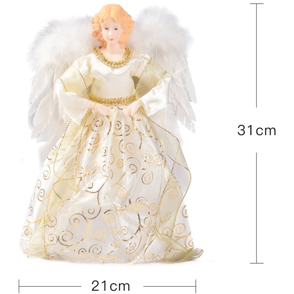 Living and Home Off White LED Angel Christmas Tree Topper Image 9