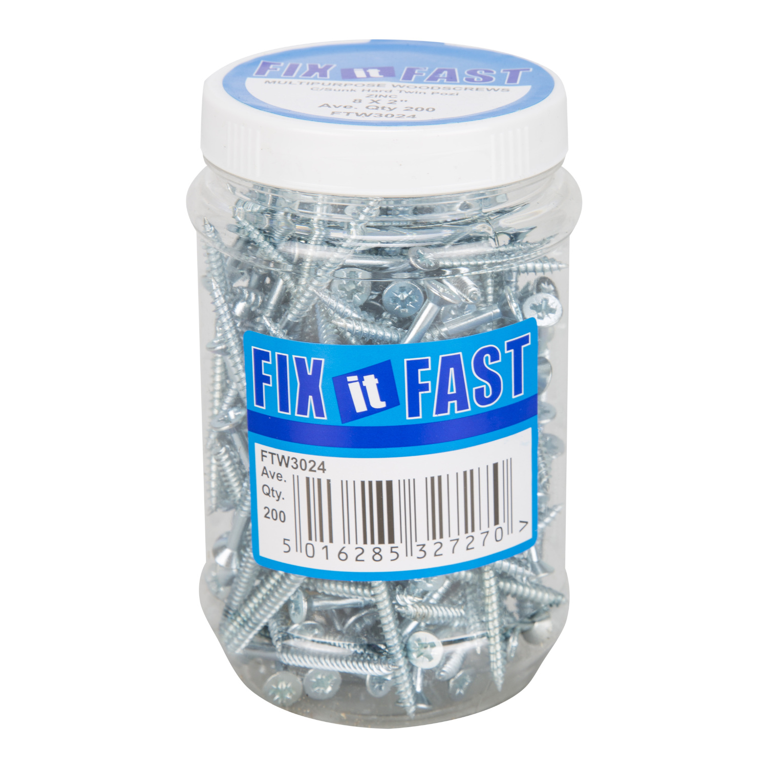 Fix it Fast 4 x 35mm Inch Zinc Plated Pozi Chipboard Screws 200 Pack Image 2