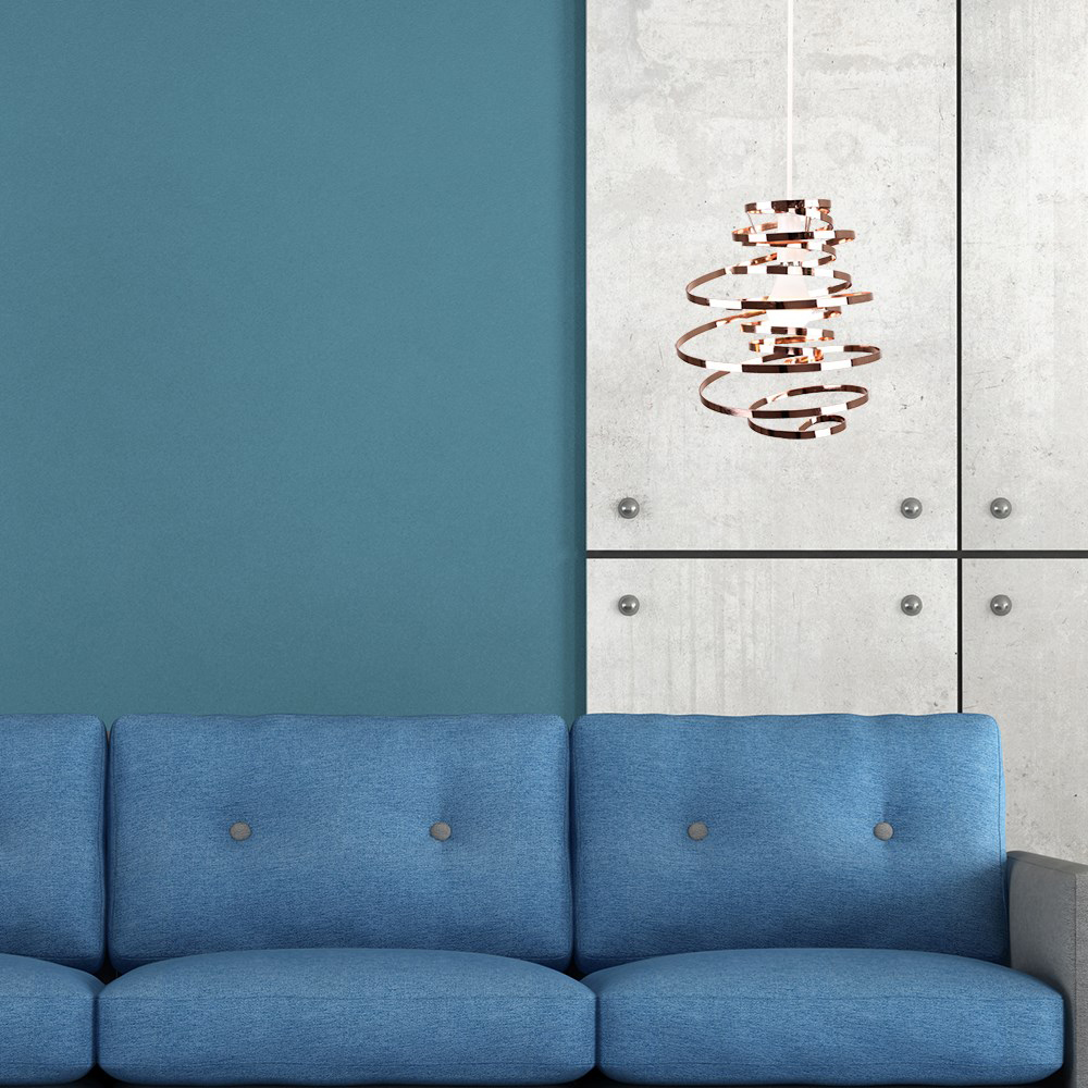 ValueLights Bensson Copper Twisted Pendant Shade Image 2