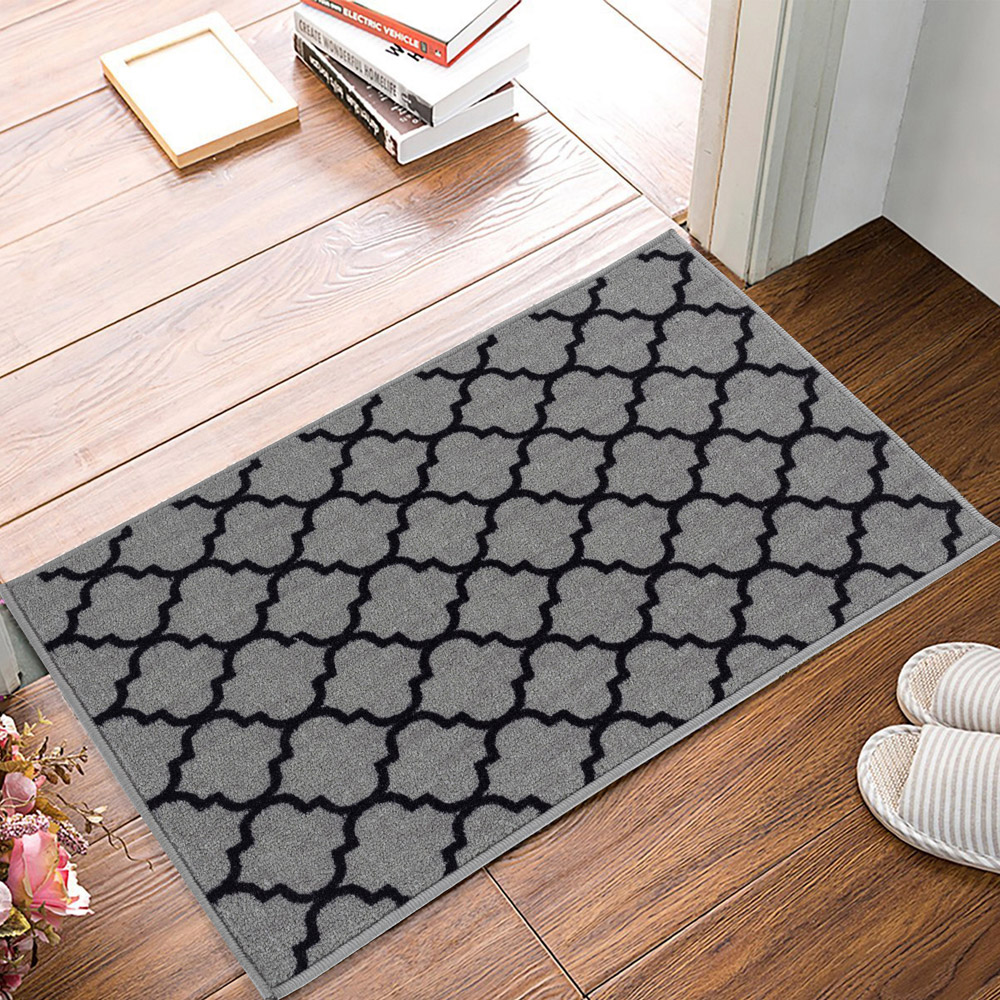 Smart Living Trellis Grey and Black Gel Back Non-Slip Mat 80 x 150cm Image 3