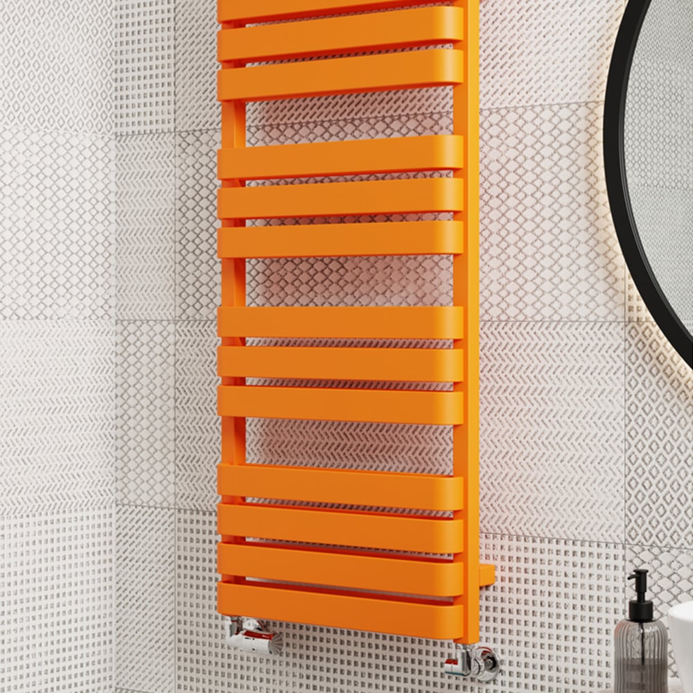 Terma Warp T Bold Matt Orange Heated Towel Rail 2660 BTU 1110 x 500mm Image 7