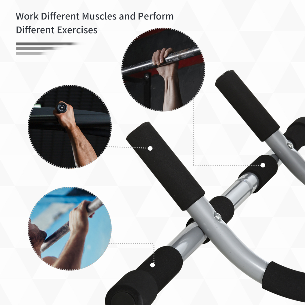 HOMCOM Black Pull Up Bar for Doorway Image 5