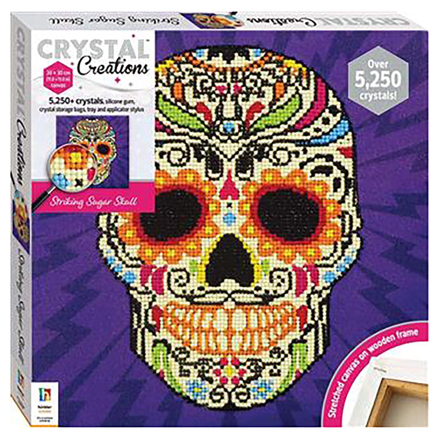 Hinkler Make Yor Own Crystal Creations Sugar Skull Canvas Kit Image