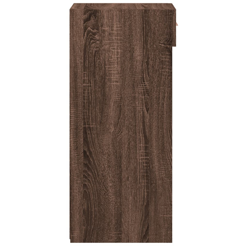 vidaXL Single Drawer 3 Shelf Brown Oak Sideboard Image 5