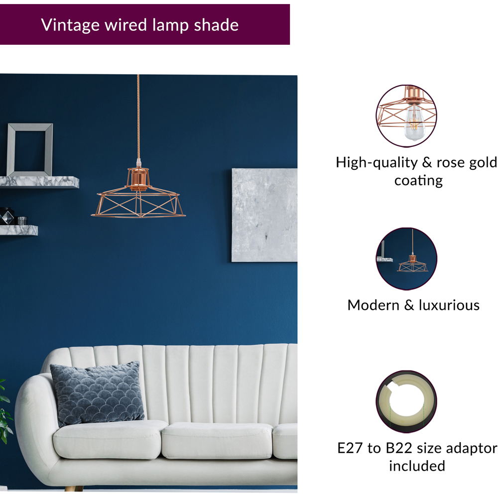 Innoteck Vintage Rose Copper Ceiling Pendant Light Shade Image 5