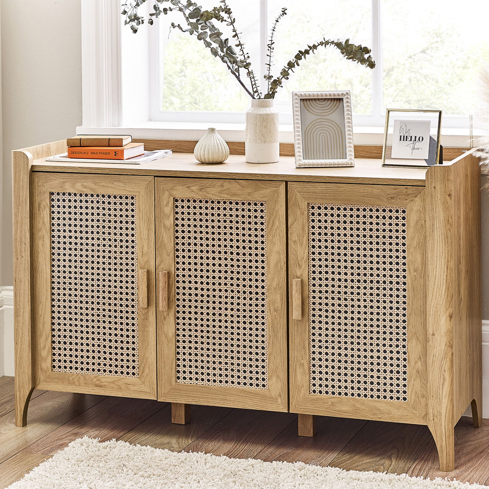 Julian Bowen Sydney 3 Door Rattan Effect Sideboard Image 1