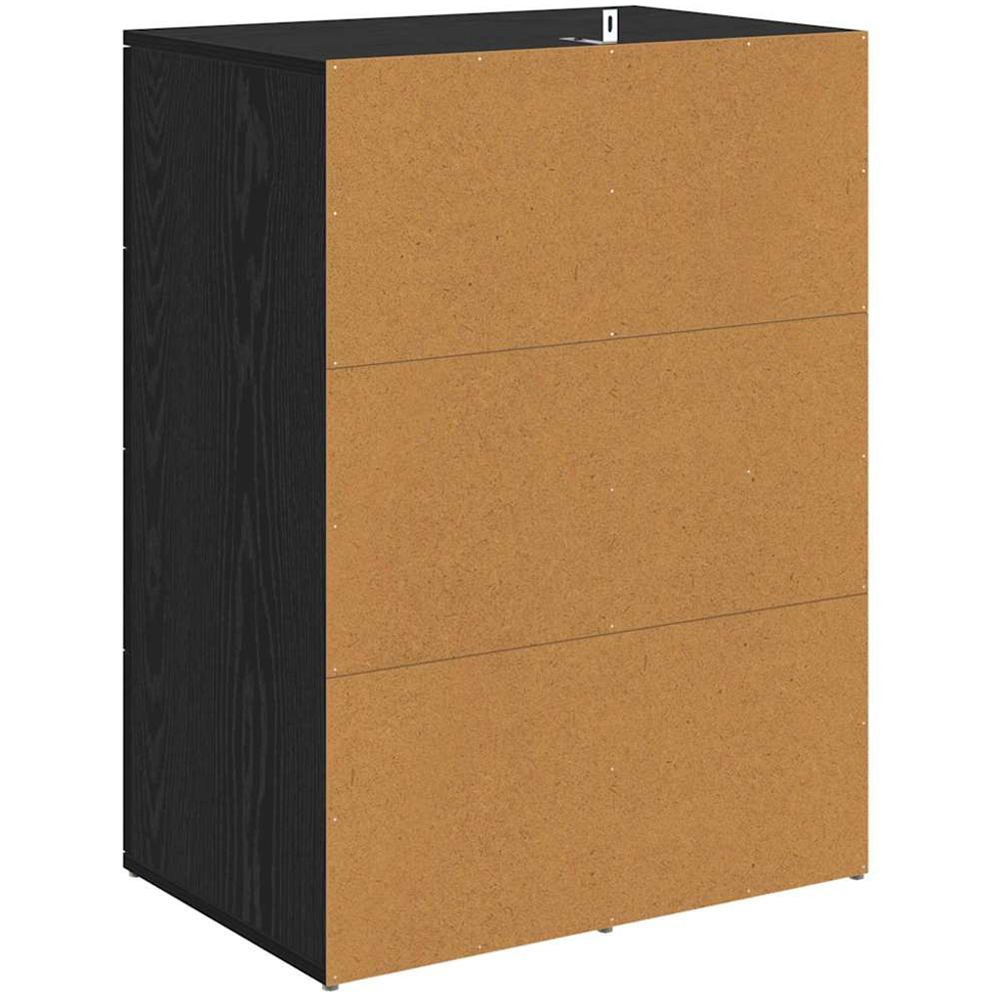 vidaXL Single Door 4 Drawer Black Oak Sideboard Image 7