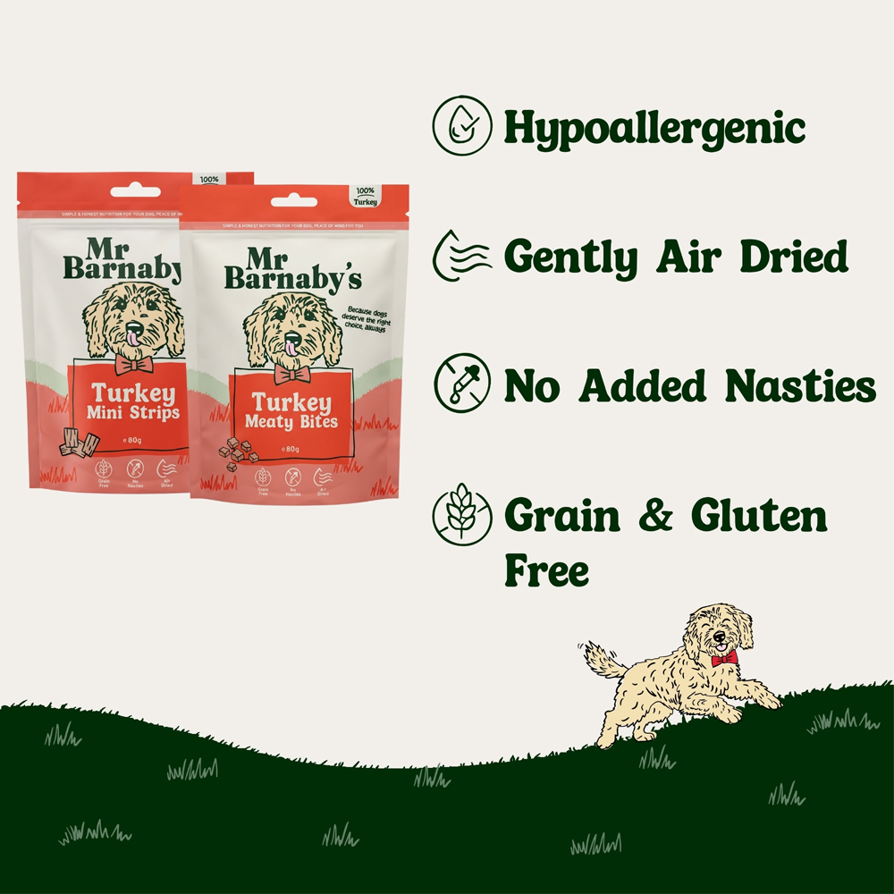 Mr Barnaby's Turkey Dog Treat Bundle 80g 2 Pack Image 4