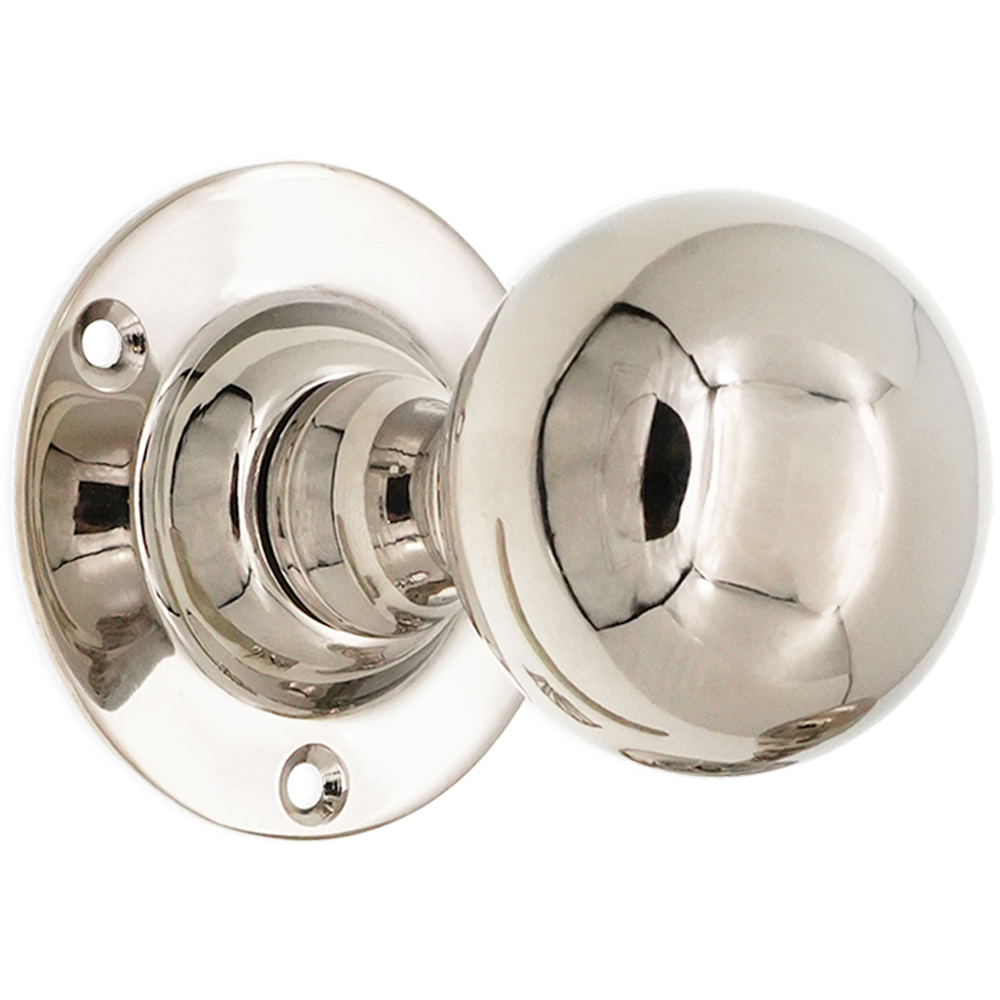 Spira Brass Polished Nickel Ball Mortice Door Knob 2 Pack Image 3
