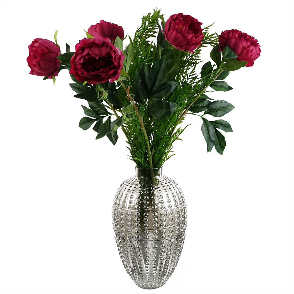 Botanik Smoke Grey Bubble Glass Vase 35cm Image 4
