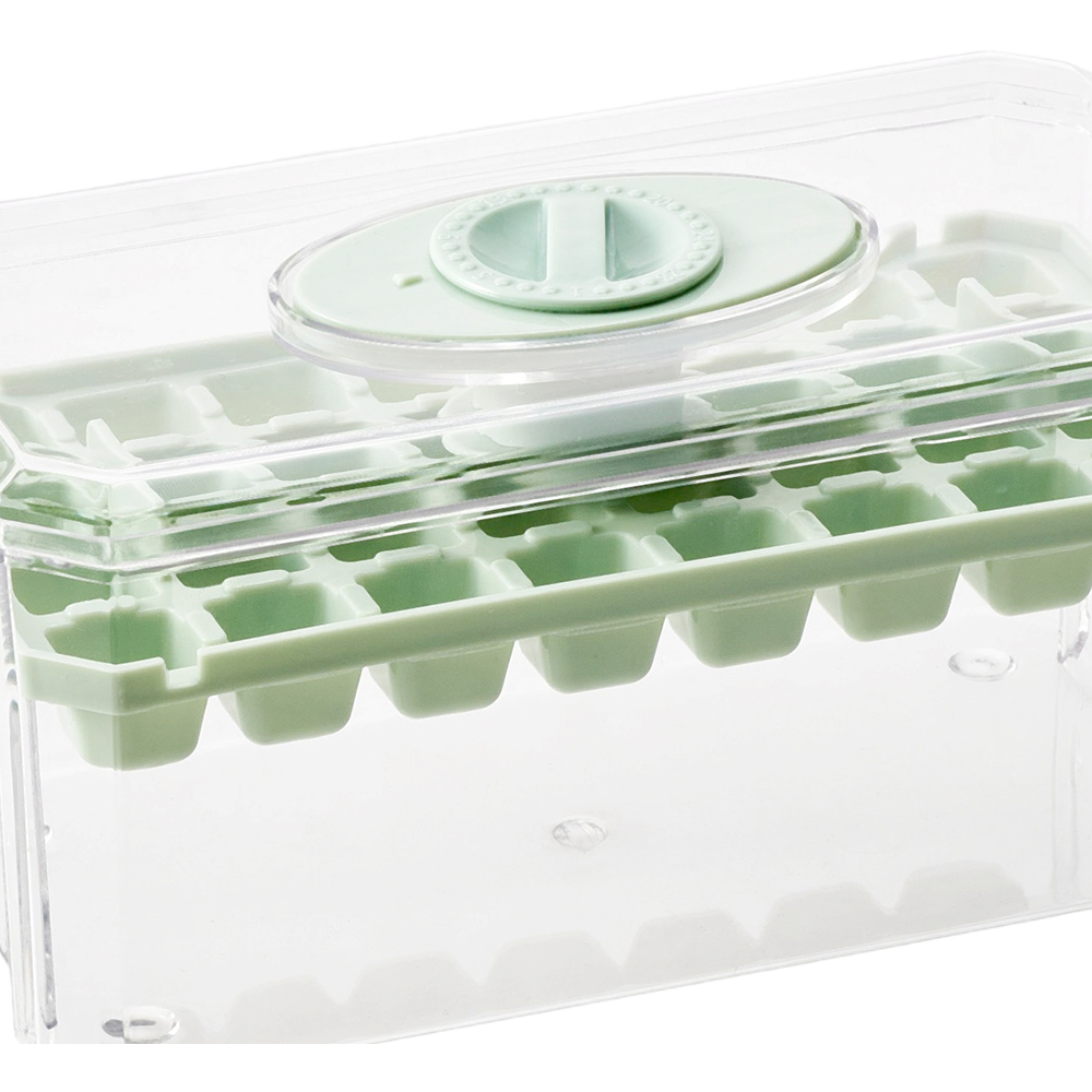 Living and Home Green 32 Grid Press Type Ice Cube Mold Box Image 5