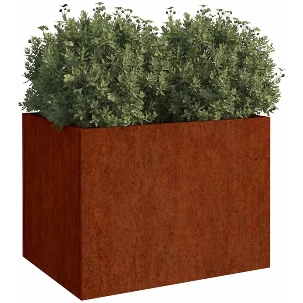 vidaXL Brown Corten Steel Garden Planter 46 x 62 x 47cm Image 2