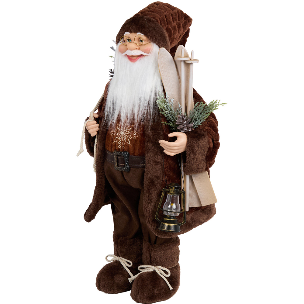 Hazel Fur Standing Santa Decoration Image 5