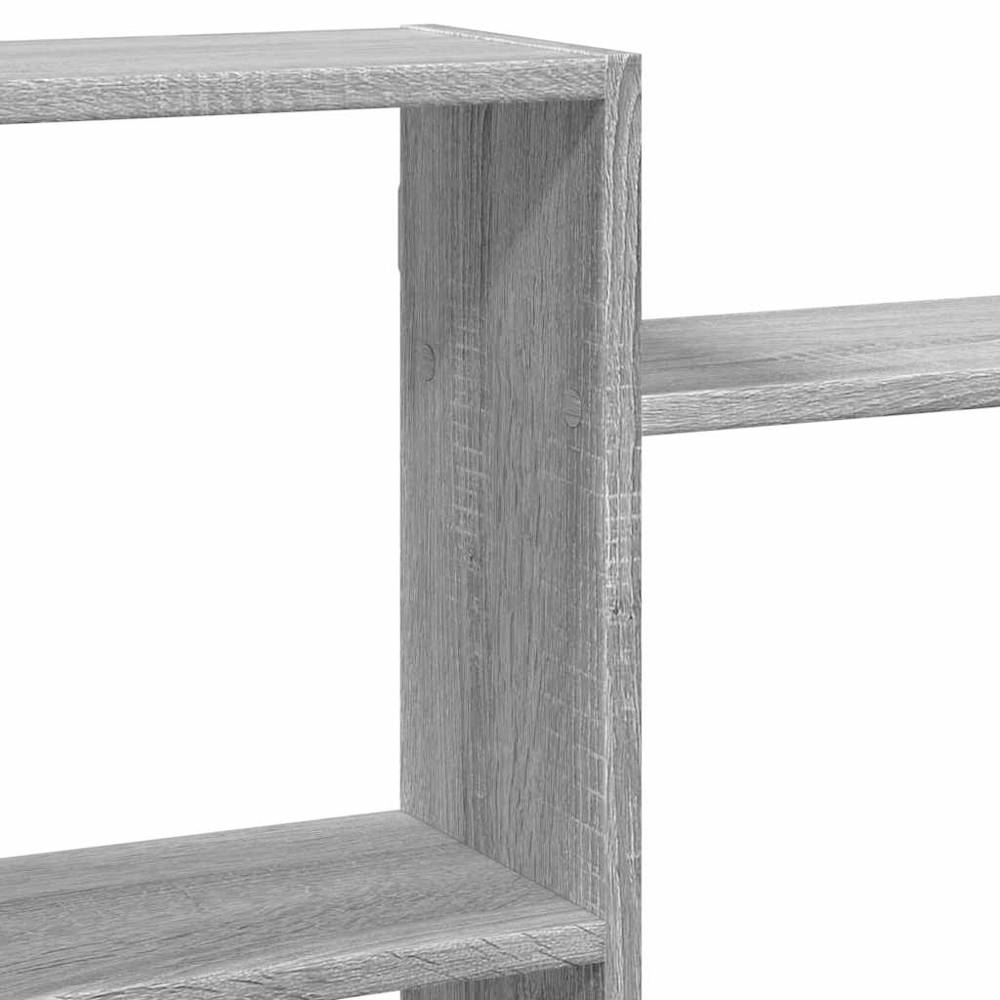vidaXL 8 Shelf Grey Sonoma Floating Wall Shelf Image 6
