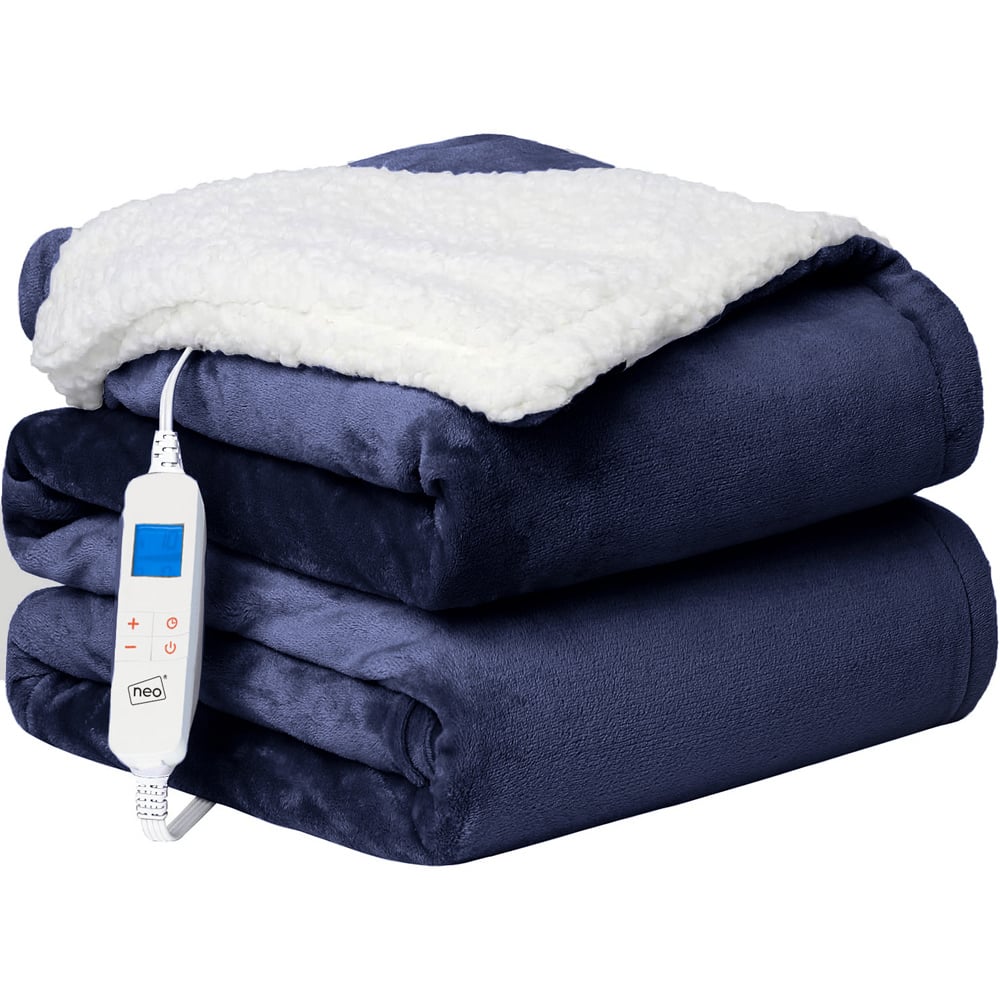 Neo Navy Reversible Over Blanket Electric Heated Throw Image 1