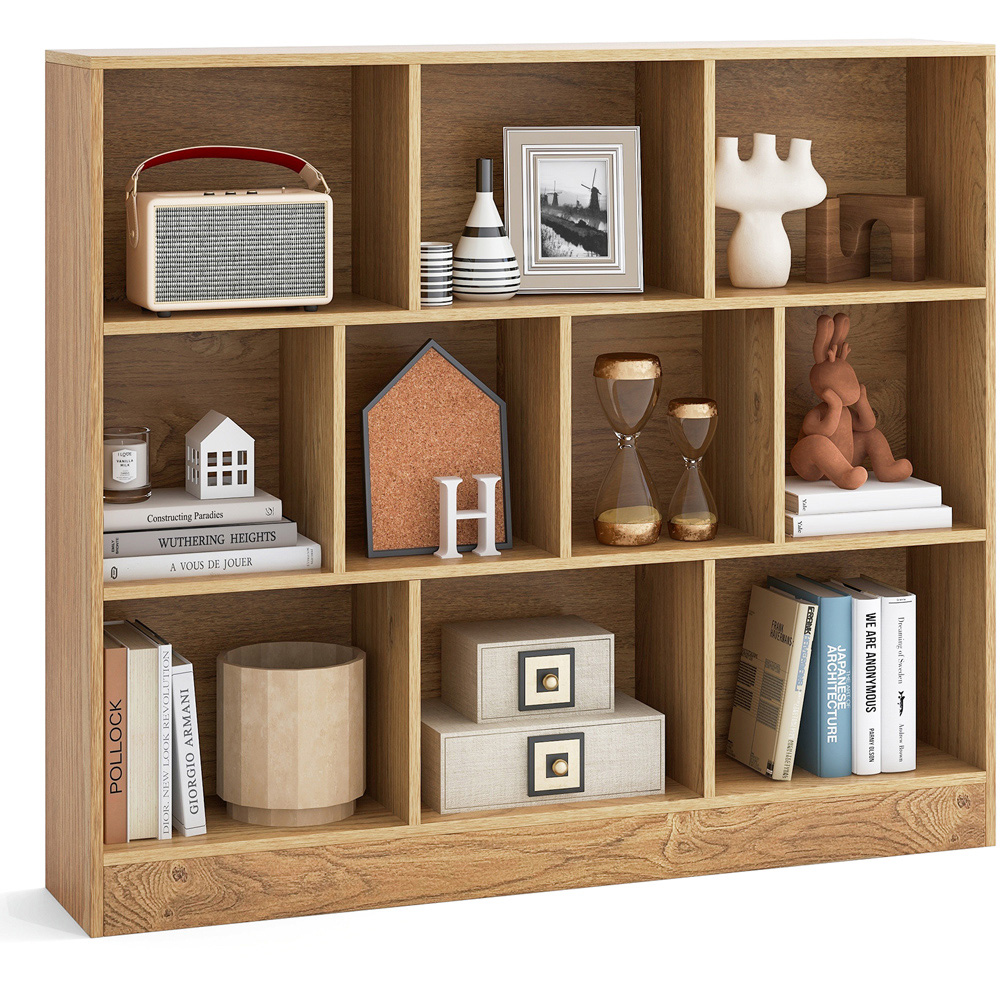 Costway 10 Cube Natural Bookshelf Image 3